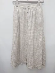 ◇ ⊇ SM2 サマンサ モスモス チェック柄 秋冬 ロング フレア スカート サイズF モカ ベージュ系 レディース P  【1409250046780】