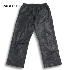 RAGEBLUE レイジブルー 秋冬 フェイク レザー★ ストレッチ パンツ Sz.M メンズ 黒のサムネイル