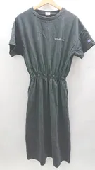 ◇ ⊂ Champion チャンピオン 半袖 ロング ワンピース サイズM ブラック レディース E  【1502180061073】