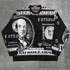 Supreme ドル紙幣グラフィック マネーセーター　L ブラック　黒 Supreme Money Sweater Black Men's - SS25 - US
