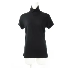ローレンラルフローレン LAUREN RALPH LAUREN カットソー ハイネック 半袖 ハイストレッチ とろみ感 薄手 柔らか 小さいサイズ XS 黒 ブラック /CK9 ☆のサムネイル