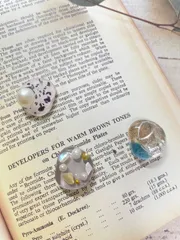 大理石風 くすみカラー 海 3つセット キラキラ ピアス イヤリング レジン 軽量 シェル パール