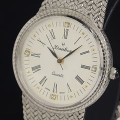 極美品】PHILIP RUNOR スクエア クォーツ 腕時計 シルバーカラー 