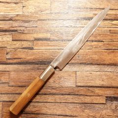 堺信清 柳刃包丁 研ぎ済 刺身包丁 ハガネ 手打 特撰