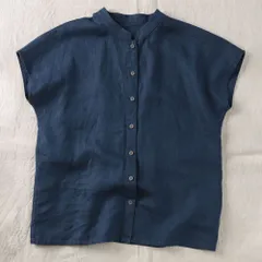 ☆ ネイビー ☆ XLサイズ ☆ ブラウス トップス 半袖シャツ シャツ ブラウス レディース シャツブラウス 半袖 半袖シャツ トップス オフィス 通勤 きれいめ 上品 無地 シンプル 前開き おしゃれ ナチュラル かわいい ゆったり 夏 レディーストップス