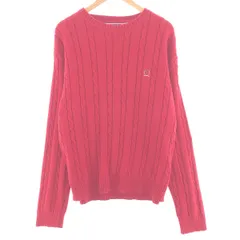 古着 90年代 トミーヒルフィガー TOMMY HILFIGER ケーブル編み コットンニットセーター メンズL ヴィンテージ/taa001456