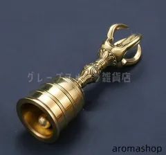 チベット密教法器 馬頭金剛杵 五鈷杵 仏具 真鍮製 13.5cm