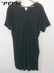 ◇ ROPE' ロペ Vネック 五分袖 膝丈 ワンピース サイズ 38 ブラック レディース  【1106070016800】