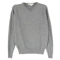 JOHN SMEDLEY ジョンスメドレー 英国製 エクストラファインメリノウール Vネック ニット セーター グレー系 XS【中古】