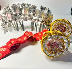 アンティーク　お姫様　花かんざし　びらかんざし　櫛祭　時代祭　日本髪　吹輪　舞妓 花かんざし #つまみ細工 #季節の簪 #団扇 #蛍 #和装髪飾り