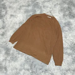【UNIQLO U】ユニクロユー  Tシャツ【L】カジュアル  ゆったり  メンズ  茶系  ブラウン  【送料無料】