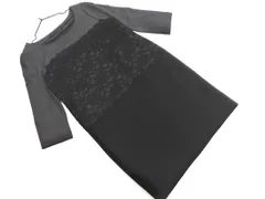 STRAWBERRY-FIELDS ストロベリーフィールズ レース切替 ワンピース グレーｘ黒 ◇■ レディース