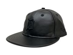 NEWERA (ニューエラ) レザーキャップ GENUINE LEATHER CAP 本革 MLB デトロイト・タイガース 60585324 F ブラック メンズ/036