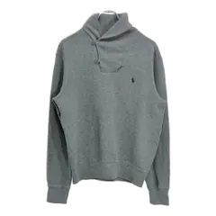 90年代 Polo by Ralph Lauren ポロ ラルフローレン ショールカラー コットンセーター グレー(メンズ M)中古 古着 U7467