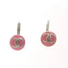 CHANEL ピアス 03C シルバー 925 ピンク ココマーク ミニ フック ボール SV シャネル ◆送料込◆質屋-9886
