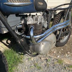 トライアンフ　マフラー　ハイパイプ　エキゾーストパイプ　カスタム　ビンテージ　TR6C　T100C　500/650cc　(71_0022_24)