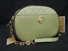 ■新品■未使用■ MICHAEL KORS マイケルコース MK柄 PVC×レザー チェーン クロスボディ ショルダーバッグ 斜め掛け グリーン系 BF8283