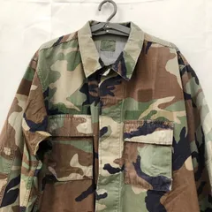 A1156 US ARMY M アメリカ古着 90s ミリタリー ウッドランドカモ　迷彩 コットン ジャケット グリーン メンズ