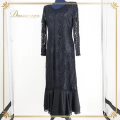 パーティドレス ワンピース ドレス Homme et Femme レディース ブラック系 黒 真っ黒 花柄 レース 日本製 発表会 イベント 舞台 シンプル オシャレ お出かけ 服装 フォーマル 袖あり レース素材 女性用 ドレスアップ レディースファッション