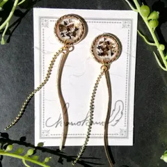 ゴールドメタル×スティックウェーブ【ピアス、イヤリング】