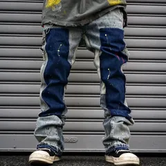 ENVIABLE エンビアブル　デニム　ワークパンツ　フレアデニム　フレアパンツ　ペイント　春物　夏物　秋物　冬物　ストリートファッション　ストリートブランド