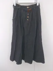 ◇ ◎ NICE CLAUP ナイスクラップ デニム ロング ギャザー スカート ブラック系 レディース E  【1304100016336】