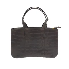 美品 クロコダイル×オーストリッチ   ハンドバッグ ブラウン クロコダイル×オーストリッチ レディース　240001109443