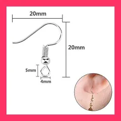 【スタッフおすすめ！】YFFSFDC ピアスフック 約40個セット シルバー925 丸玉付き 釣針ピアス 金属アレルギー対応 キャッチ付き ピアス金具 ジュエリー用 パーツ DIY材料 手作り（20個925シルバー*20個14 Kゴールド）