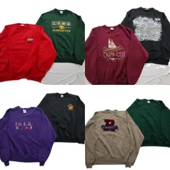 古着卸 まとめ売り USA製 スウェット 8枚セット (メンズ 2XL /3XL ) ヘインズ ワンポイント IOWA チームロゴ 中古 古着 NA9508