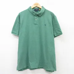 XL/古着 ラルフローレン 半袖 ブランド ポロ シャツ メンズ ワンポイントロゴ 鹿の子 大きいサイズ コットン 緑 グリーン 25aug05 中古 ト