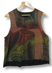 ◇【1点限り】【未使用】詩仙堂 BY HITOSHI  ヒトシタムラ ちりめん リバーシブル ベスト ジレ ノーカラージャケット 和柄 鳳凰 マルチカラー/黒 レディースLサイズ 秋冬春用■管理番号L29353SSS26-250918-50（510）