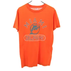 Champion チャンピオン 80s USA製 ヴィンテージ トリコタグ NFL マイアミ・ドルフィンズ 半袖 Tシャツ L オレンジ シングルステッチ メンズ 古着