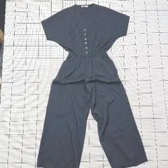 ◇ Θ アンドサーチ シンプル系 半袖 ロング丈 ワンピース サイズM ネイビー系 レディース E  【1508200027715】