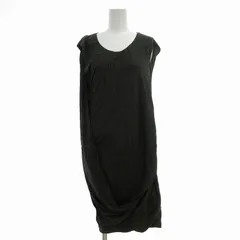 ヘルムートラング HELMUT LANG 美品 カットソーワンピース ノースリーブ ひざ丈 ドレープ アシンメトリー 4 S カーキ /UO ■GY09のサムネイル