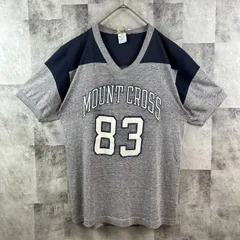 80s USA製 チャンピオン Vネック プリントTシャツ