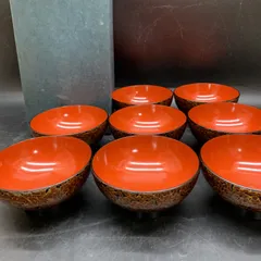 A387 漆器 会津塗り 汁椀 漆塗り 8個セット 木製 金彩 金虫食い 本漆塗り 漆芸 伝統工芸