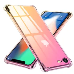 【特価商品】レンズ保護 四隅空気衝突防止 tpu 全面保護 擦り傷防止 耐衝撃 ケース ケース 人気 SE2 SE2 アイフォン 軽量 携帯カバー 薄型 ソフトケース グラデーション クリア ピンク+金 シリコン 7 ケース/iPhone ケース/iPhone