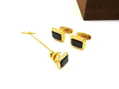 ■美品■ YVESSAINTLAURENT イヴサンローラン カフスボタン カフリンクス タイピン アクセサリー メンズ ゴールド系 DJ0060