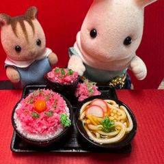 547ネギトロ丼セット⭐️ミニチュアフード　ドールハウス　リカちゃん　シルバニア　樹脂粘土　ねんどろいど　バービー　ブライス　オビツ　ミニチュア　フェイクフード