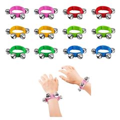 siawadeky 12-Piece Wrist Bell Set, Hand Bells, Wristbands, Jingle Bells, Kids' Wrist Shake, Musical Instruments for Babies and Children, Percussion Instrument for Karaoke, Parties, Music Classes, and Percussion Gifts (1)