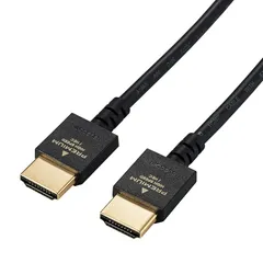 エレコム HDMI ケーブル 1ｍ プレミアム 4K 2K (60P) UltraHD 3DフルHD スリムタイプケーブル ブラック DH-HDP14ES10BK 0