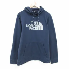XL/古着 ノースフェイス THE NORTH FACE 長袖 スウェット パーカー メンズ ビッグロゴ ポリエステル 紺 ネイビー 25apr16 中古 スエット ト