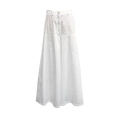 CHANEL シャネル コットン ワイド パンツ ホワイト 34 P47328 V35286