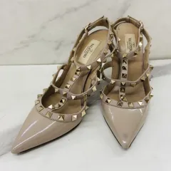 Valentino ロック　スタッズ付き　ヒール　 37★美品★裏張り済み 極美品◎】ヴァレンチノ ロックスタッズ パンプス ヒール ポイン