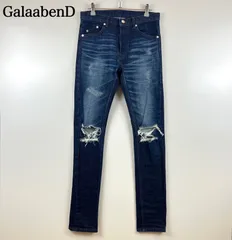 GalaabenD 20ss knee cutout crush skinny denim pants S 87801507 ガラアーベント ニーカットアウト クラッシュ スキニーデニムパンツのサムネイル