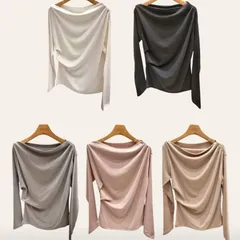 【新品未使用】Le jisoo　長袖　オフショルダー　カットソー　カラーピンク