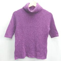 ◇ ⊇ 組合 クミキョク タートルネック 半袖 ニット サイズ2 パープル レディース E  【1501230020930】
