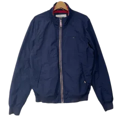 HILFIGER DENIM/ヒルフィガーデニム ナイロンジャケット ジャケット ライトアウター ブルゾン ワンポイント刺繡 オーバーサイズ ビッグシルエット CHINA製 メンズ L ネイビー