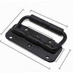 新品 取っ手 取手 monde) ゴム握り取手 金具 du スプリング付 (12cm (pont 黒色 2個セット)