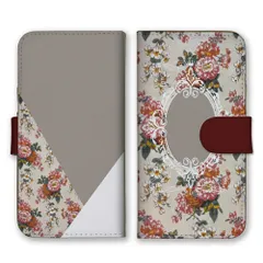 iPhone14 ケース 手帳型 アイフォン14 スマホケース 花 花柄 小花柄 バラ 薔薇 クラシカル 額 オシャレ 可愛い かわいい カラー02